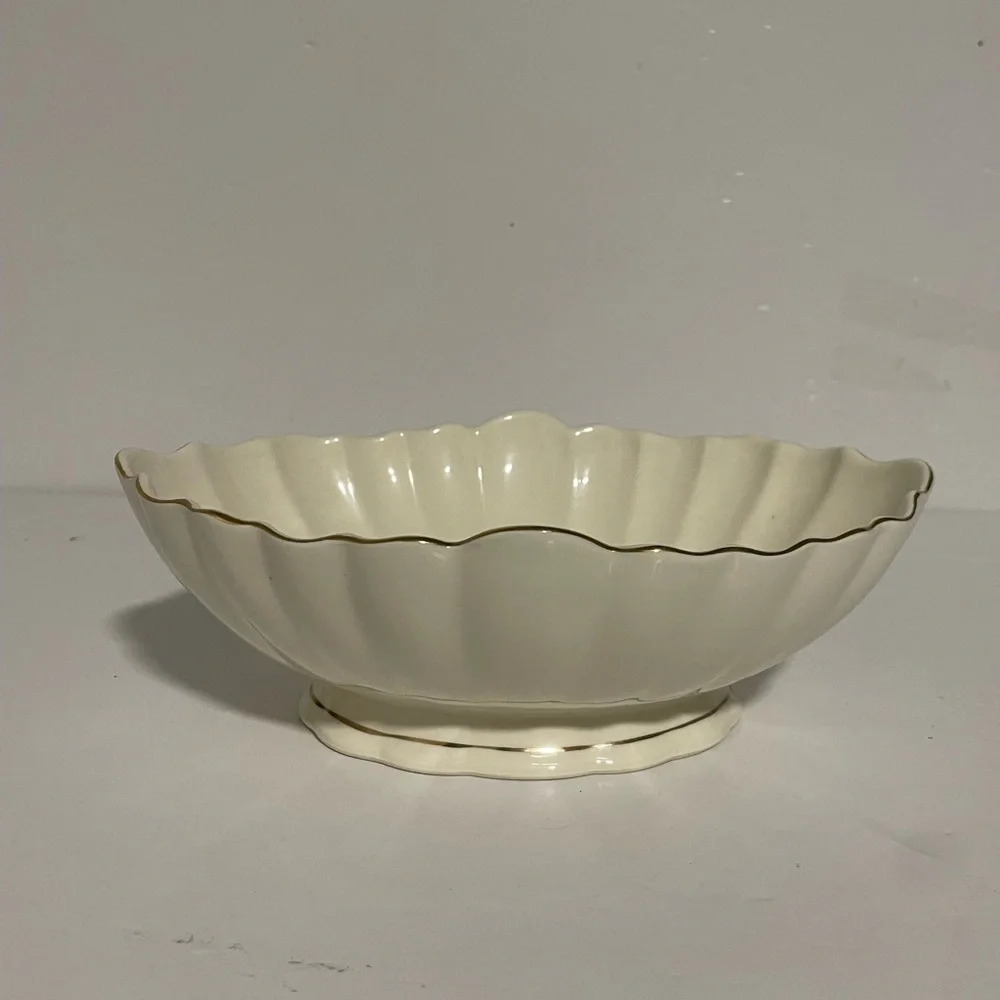 Teleflora Ceramic Decorative Bowl with Gold Colour Rim